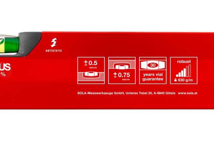 Sola Big X Aluminium waterpas X-profiel