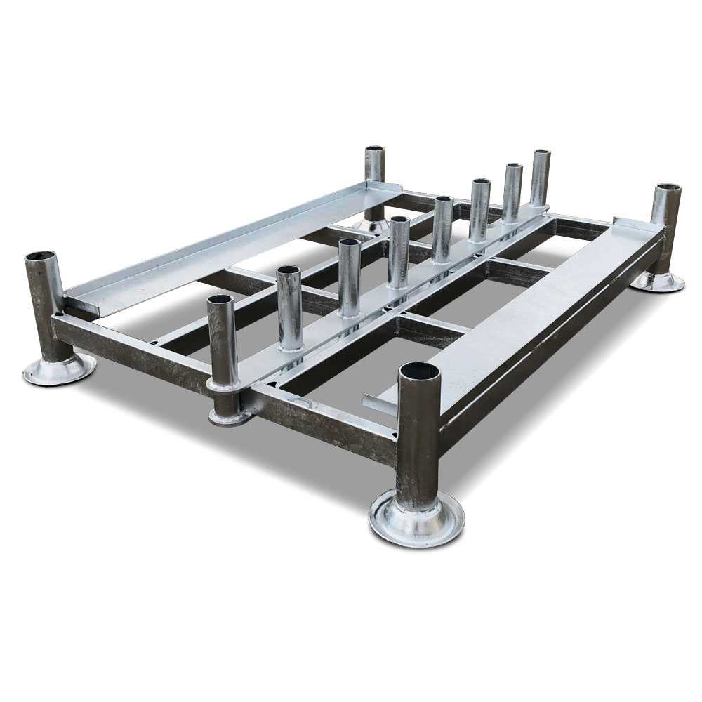 Verzinkt opslagrek voor A-Standaards (28 stuks) stapelbaar