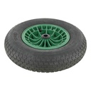 Kruiwagenwiel groen zonder as