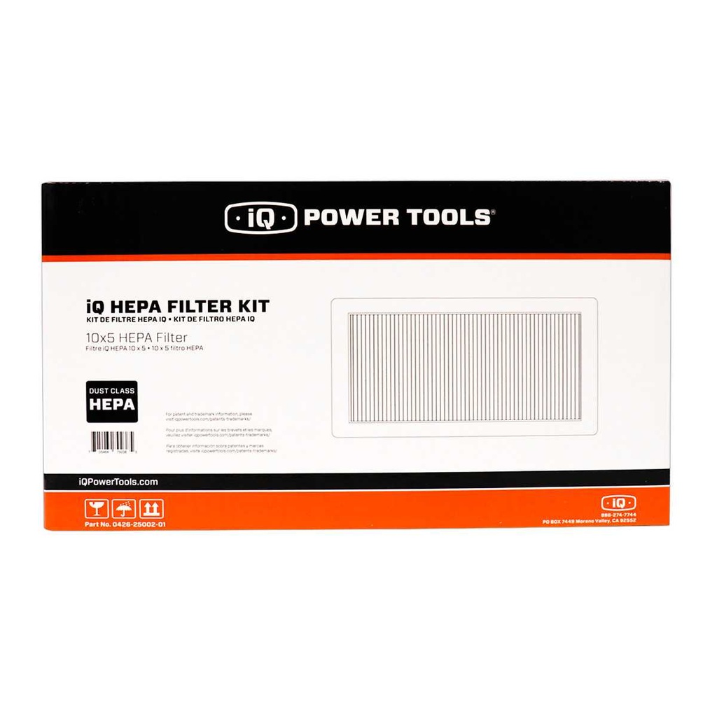 IQ Power Tools HEPA Filter Kit, 10x5 HEPA Filter voor de iQ426HEPA