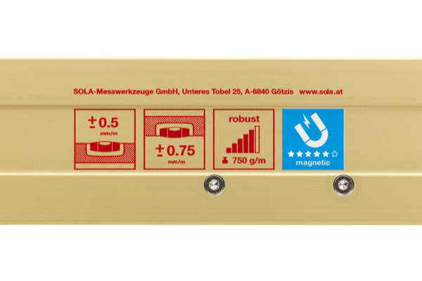 Sola AZM 3 Alu- magneetwaterpas met 2 verticale libellen