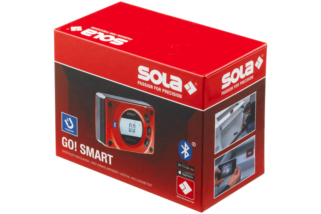 Sola GO! smart elektr. hellingwaterpas magnetisch, blue tooth