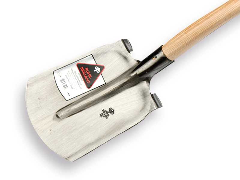 Steekbats RUHR BRILLANT 1/4 000 gepolijst, met OPSTAP en ATLAS schopsteel 110 cm gebogen