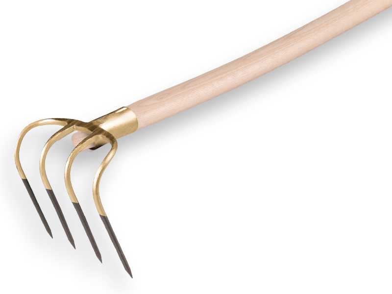 Mesthaak OFFNER 4 tands, korte tanden 13 cm, met dul en gebogen ATLAS steel 140 cm