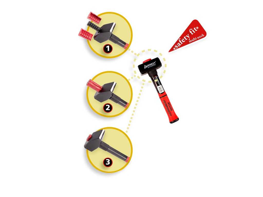 Vuisthamer EVEREST 1000 gram met fiberglassteel