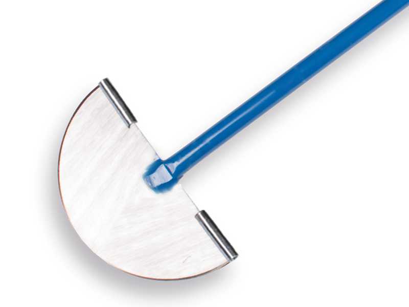 Graskantsteker ATLAS gesmeed, met blauwe metalen steel en opstapjes