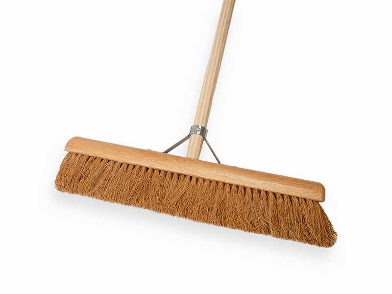 Zaalveger SOLIDE kokos 50 cm, ronde kap, met IKAPE steel 150 x 2,8 cm en stokhouder