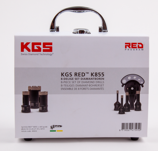 RED™ K855 achtdelige set diamant-tegelboren met M14 aansluiting in koffer
