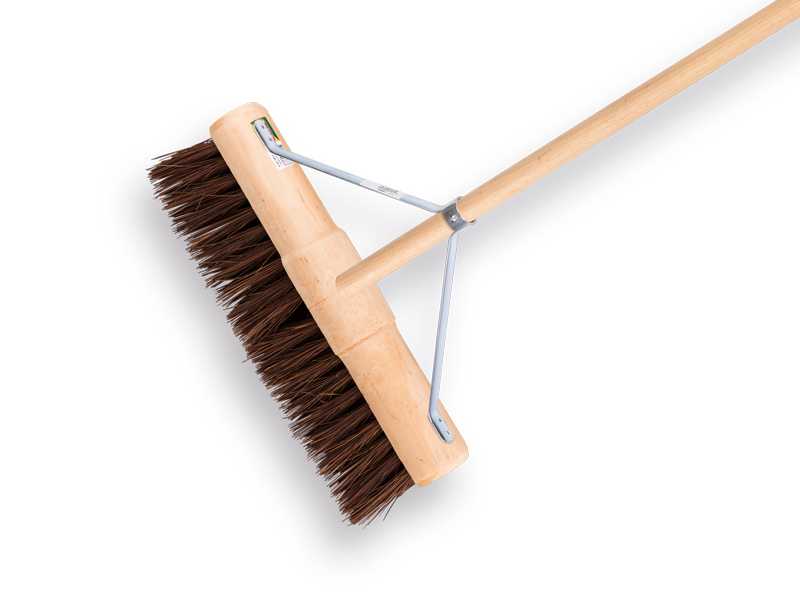 Wegenbouwbezem SOLIDE met ronde kap 45 cm, BAHIA vezel met Tauari steel 160 x 2,8 cm. en grote stokhouder 45 cm