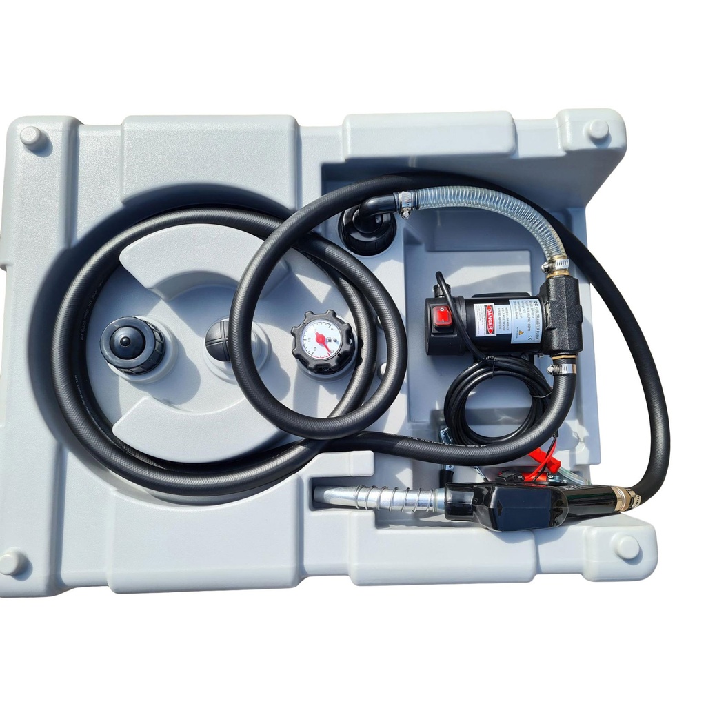 210 liter Dieseltank met 12 Volt pompsysteem, inhoudsmeter en automatisch vulpistool