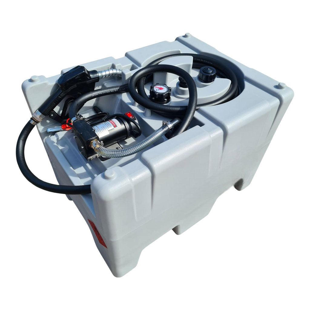 210 liter Dieseltank met 12 Volt pompsysteem, inhoudsmeter en automatisch vulpistool
