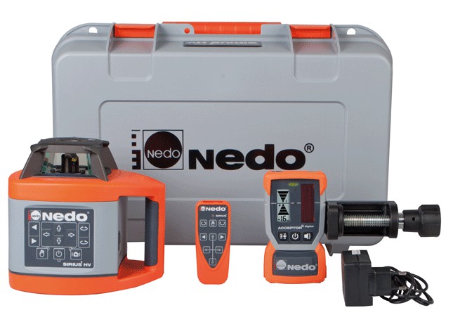 SIRIUS1 HV incl. laserontvanger ACCEPTOR² digital met heavy-duty baakklem, afstandsbediening, accu's, lader en koffer