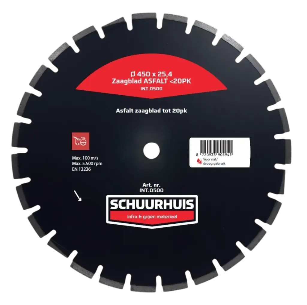Zaagblad ASFALT Ø 450  <20pk, asgat 25,4