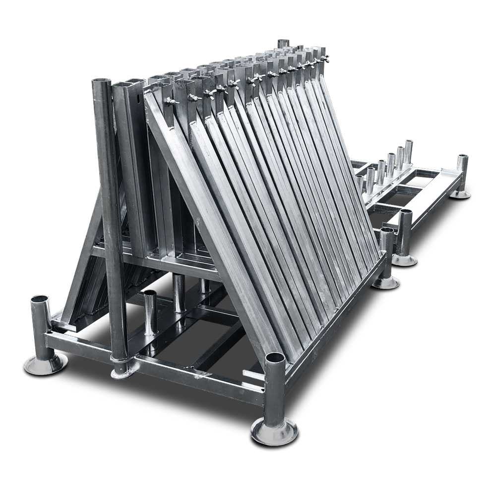 Verzinkt opslagrek voor A-Standaards (28 stuks) stapelbaar