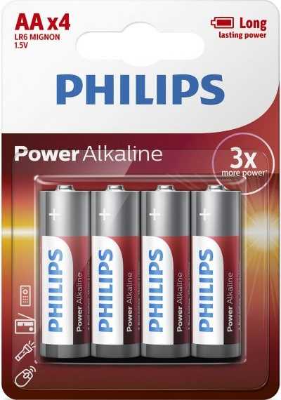 Philips Power Alkaline 4 x AA batterij
