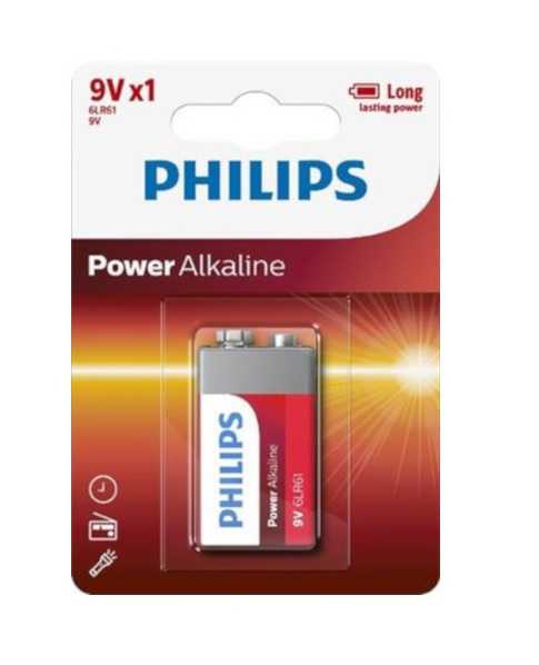 Philips PowerAlkaline 1 x 9V batterij