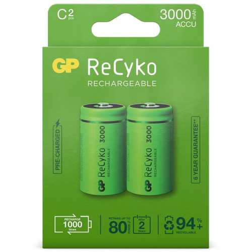 GP Recyko+ 2 x C 3000 mAh oplaadbare batterij