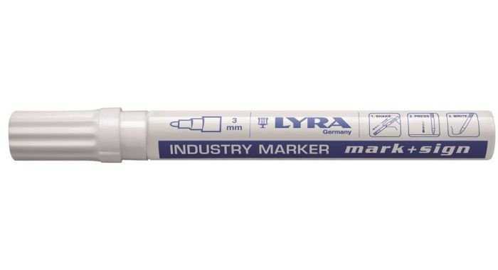 Verfstift Industrie, punt 2-4 mm wit (stift)