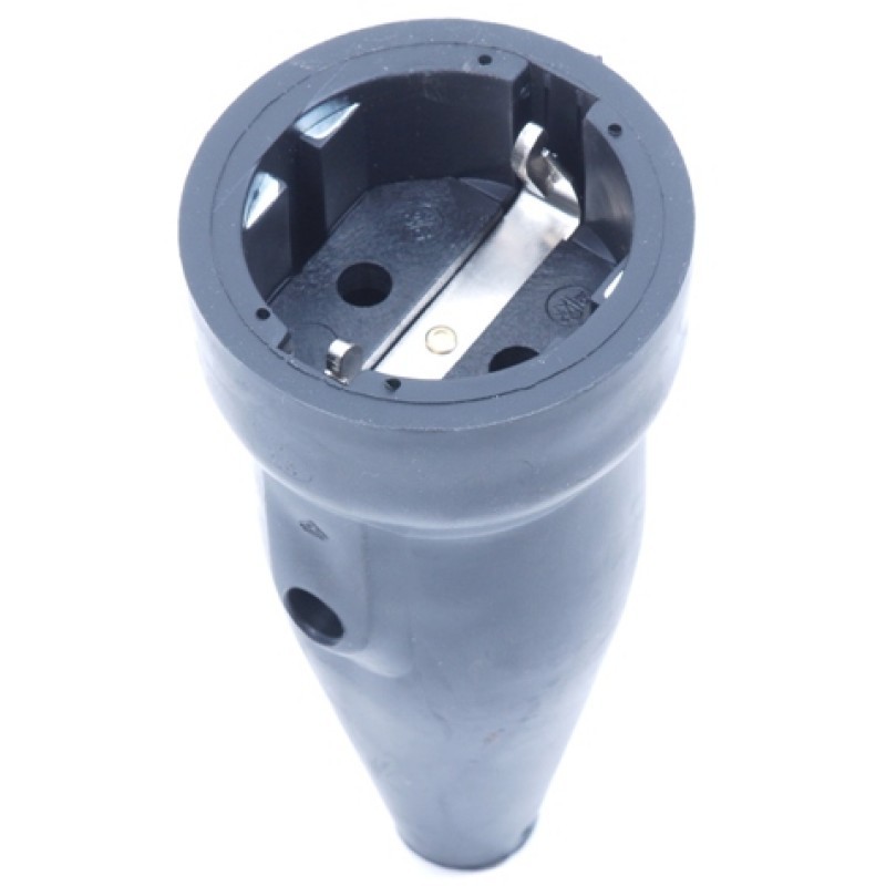 Stekker zwart contra + RA 16 amp.