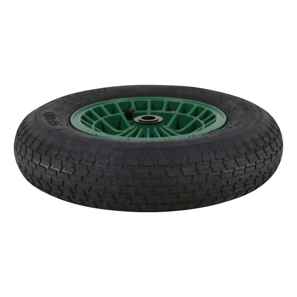 Kruiwagenwiel groen zonder as