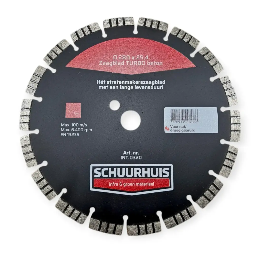 Zaagblad TURBO beton 280 x 25,4 mm SCHUURHUIS (geschikt voor K540i)