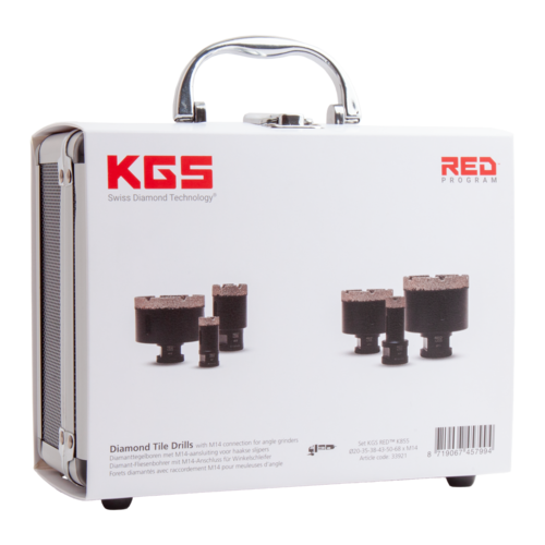 RED™ K855 achtdelige set diamant-tegelboren met M14 aansluiting in koffer