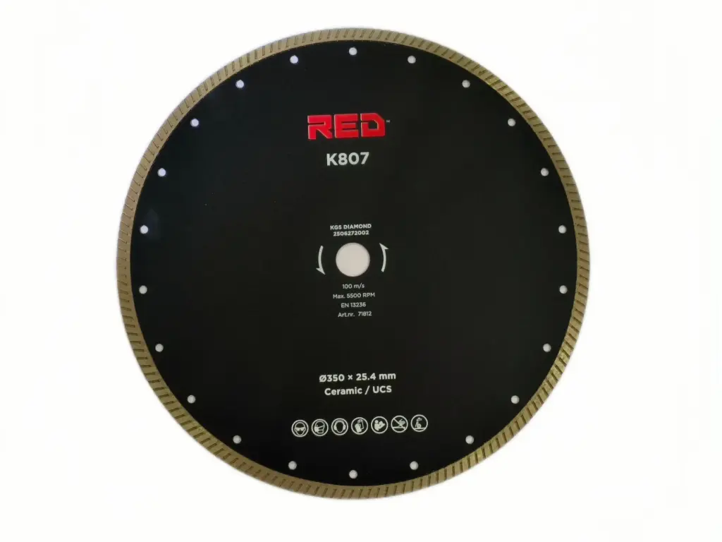 RED K807 Ø350x25.4 Keramiek (DOORSLIJPER)
