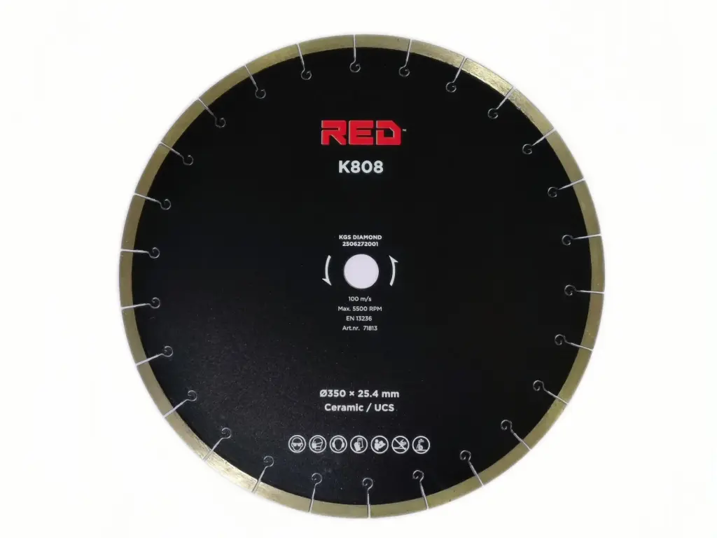 RED K808  Ø350x25.4 Keramiek (ZAAGTAFEL)