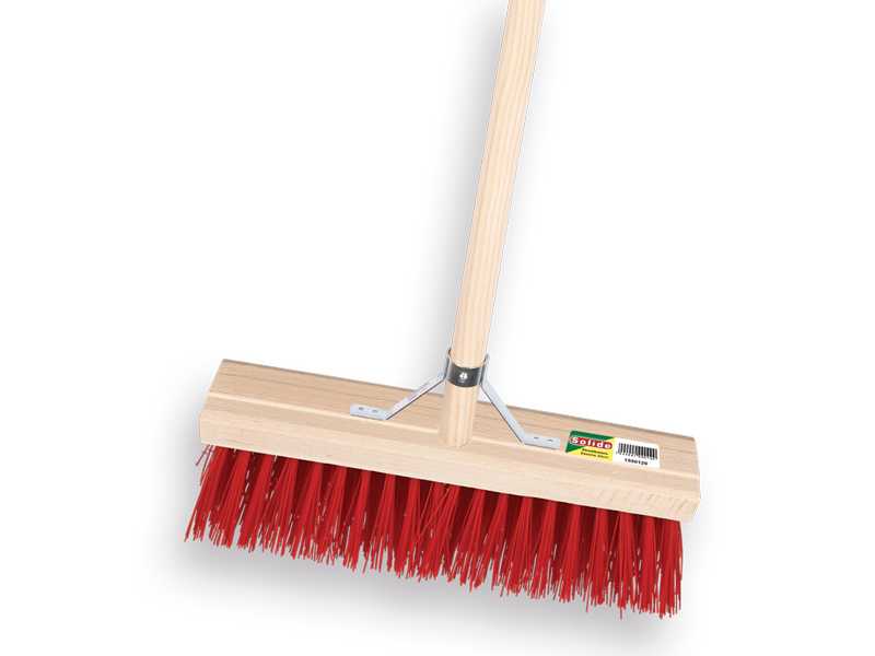 Straatbezem SOLIDE PPN 35 cm, vlakke kap, met IKAPE steel 150 x 2,8 cm en stokhouder