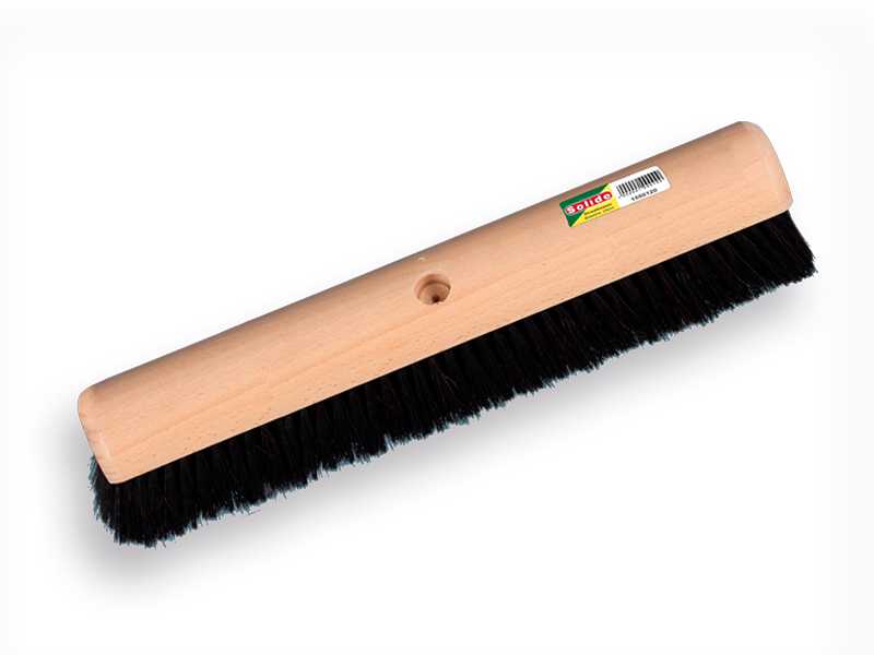 Zaalveger SOLIDE gemengd paardenhaar zwart 60 cm, ronde kap