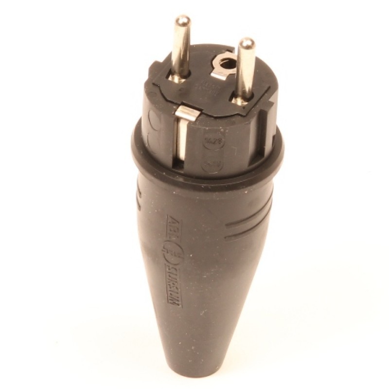 Stekker zwart + RA 16 Amp.