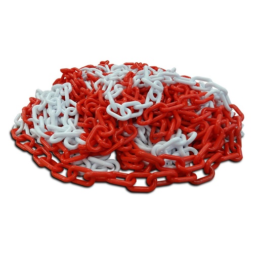 [3334584] Ketting kunststof rood/wit 6 mm per meter