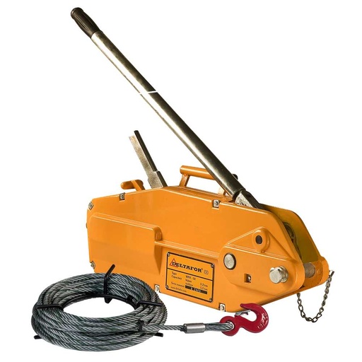 [DHWSG00250001602] DELTAFOR Staaldraadtakel aluminium behuizing met 20 meter staaldraad - 1,6 ton