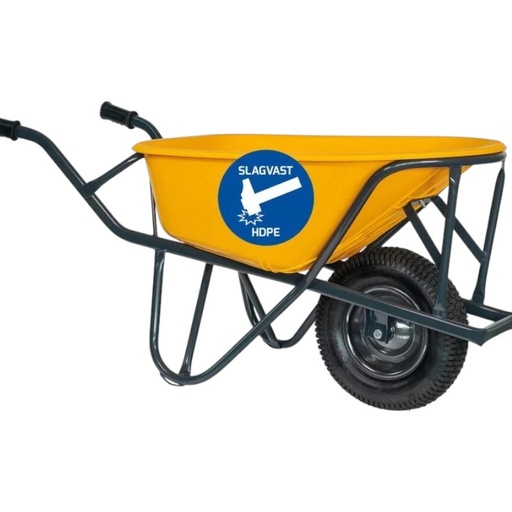 [HG100] Stratenmakers kruiwagen HDPE 90 L geel