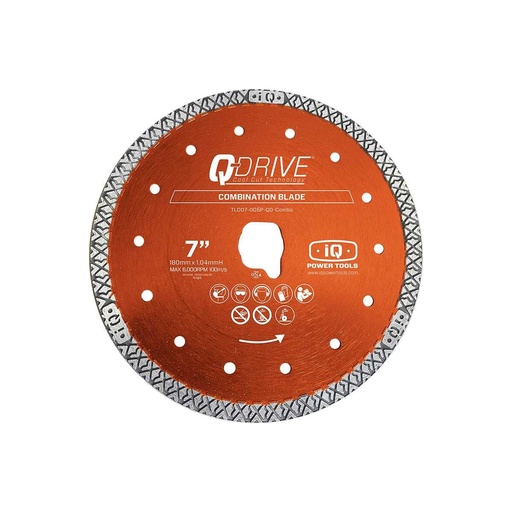 [IQTLD180140PQDCOMBO] IQ Power Tools Diamantzaagblad 180mm Q-Drive combi (iQ228CYCLONE)