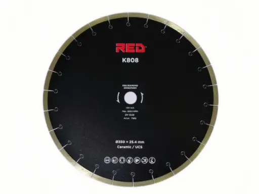 [KGS71813] RED K808  Ø350x25.4 Keramiek (ZAAGTAFEL)
