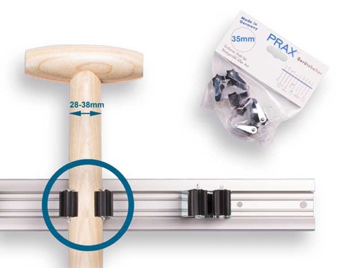 [KMS1107420] PRAX steelklem rond 35 mm (per twee stuks in blisterverpakking)