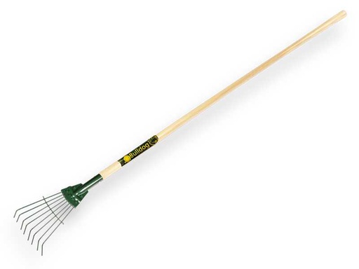 [KMS1315420] Bladhark BULLDOG Springbok 8 ronde tanden, verenstaal, met gelakte Essen steel 135 x 3,0 cm