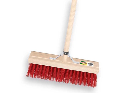 [KMS1550125] Straatbezem SOLIDE PPN 35 cm, vlakke kap, met IKAPE steel 150 x 2,8 cm en stokhouder