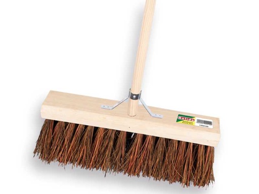 [KMS1550255] Stadsbezem SOLIDE geoliede bassine 36 cm, vlakke kap, met IKAPE steel 150 x 2,8 cm en stokhouder