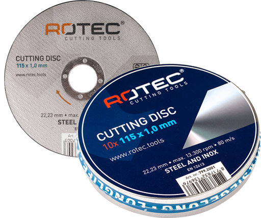 [799.0001] Doorslijpschijven 115x1.0x22.23 10 stuks in blik