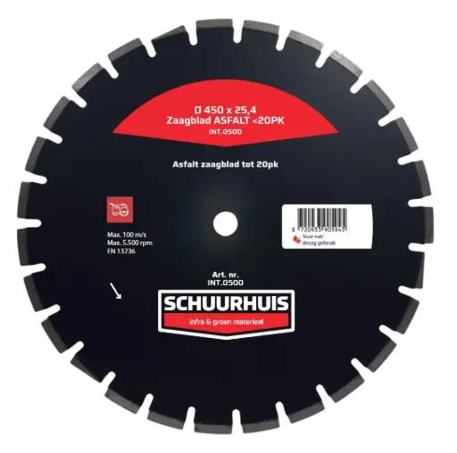 [INT.0500] Zaagblad ASFALT Ø 450  <20pk, asgat 25,4
